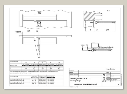 DFA 127 – Installation Standardgestänge PUSH