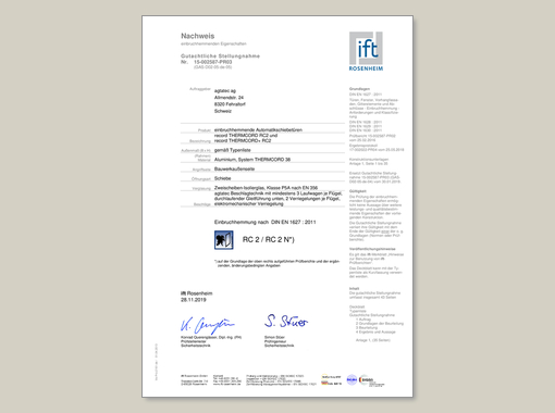 Record THERMCORD RC 2 –  Gutachterliche Stellungsnahmen (GAS)